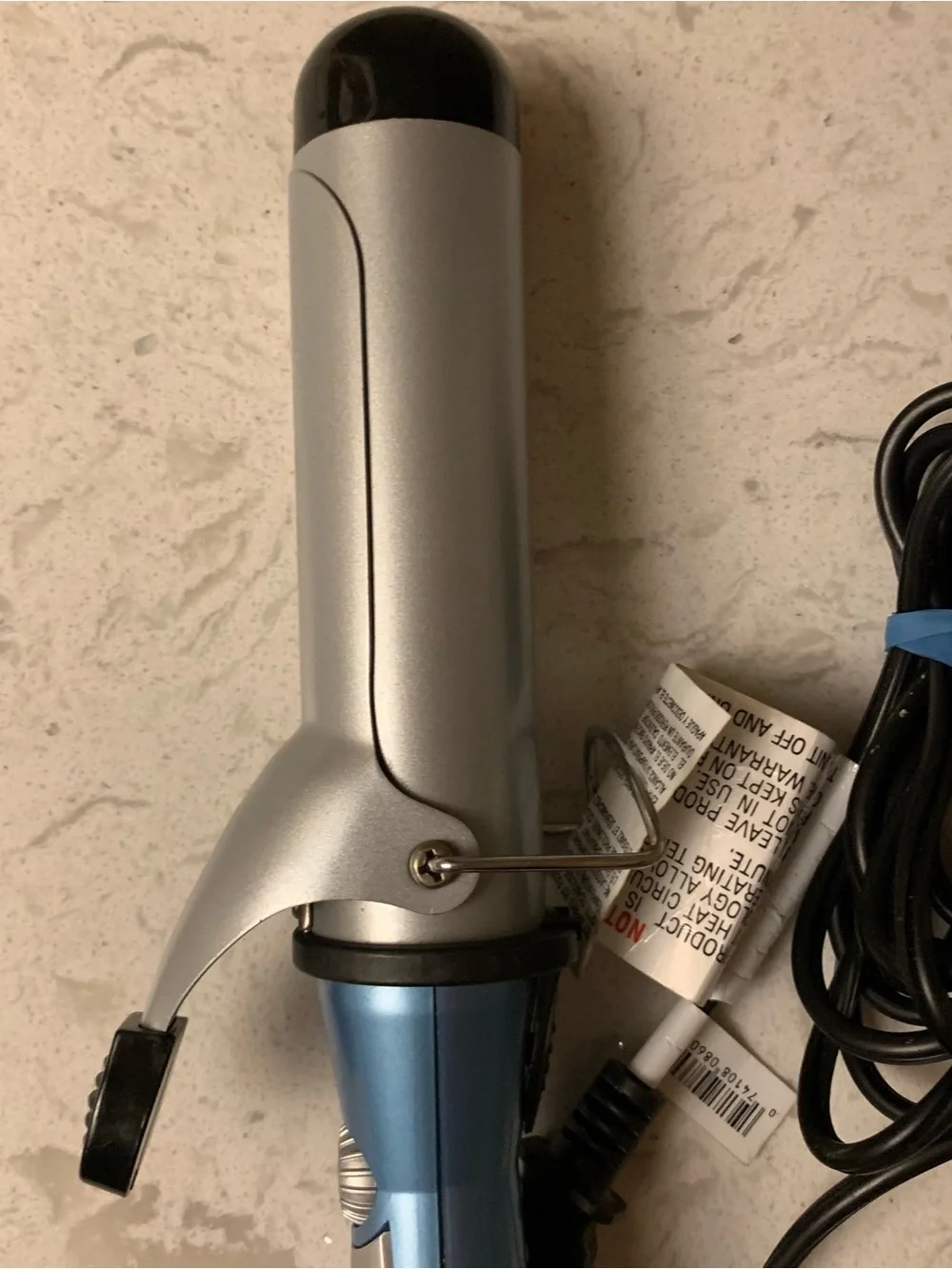 Jilbere de Paris Nano Silver Ceramic Curling Iron 1.5 Inch Blue JBNS2038S Dual V